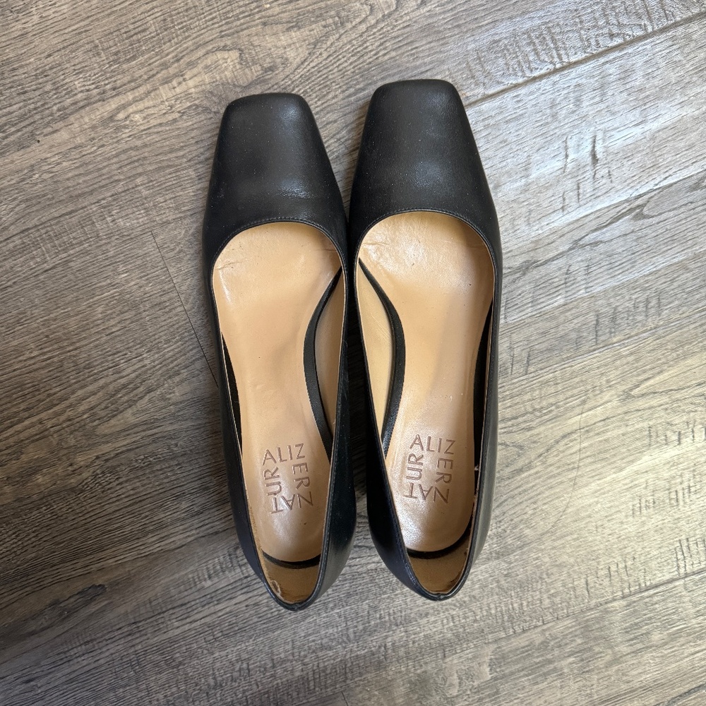 Black Square-Toed Heels